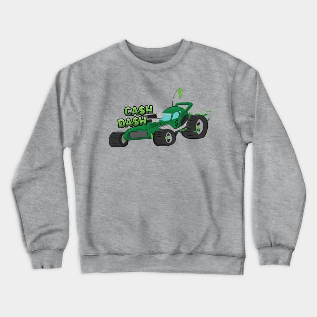 "Cash Dash" Green Dune Buggy Cartoon Beach Buggy Crewneck Sweatshirt by Dad n Son Designs